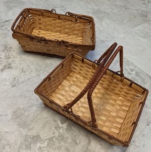 Two Tone Woven Tray Basket